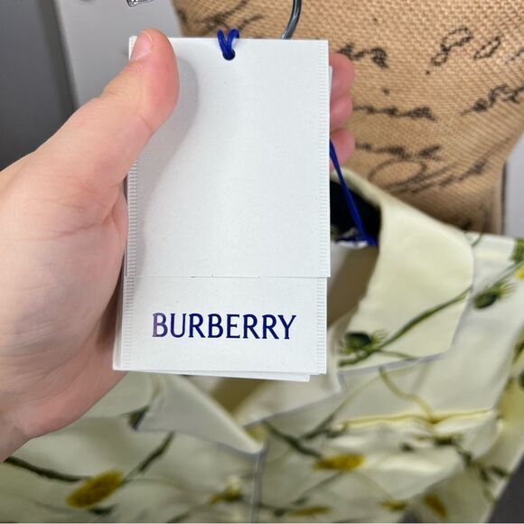 Sz 8 BURBERRY 100% Silk Floral silk poplin pajama shirt NWT $2090 MSRP - Picture 10 of 17